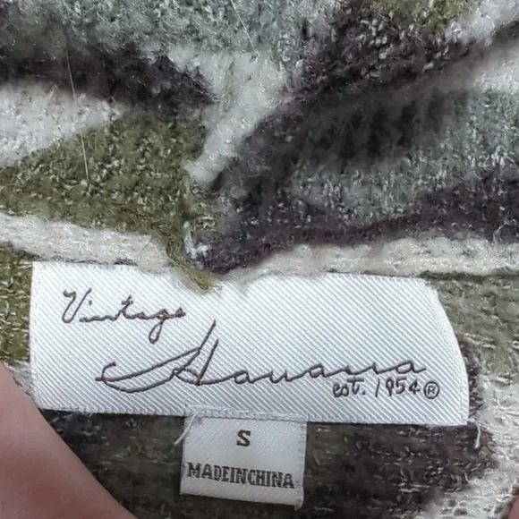 Vintage Havana Cropped Waffle Thermal Sweatshirt Hoodie - Picture 5 of 6